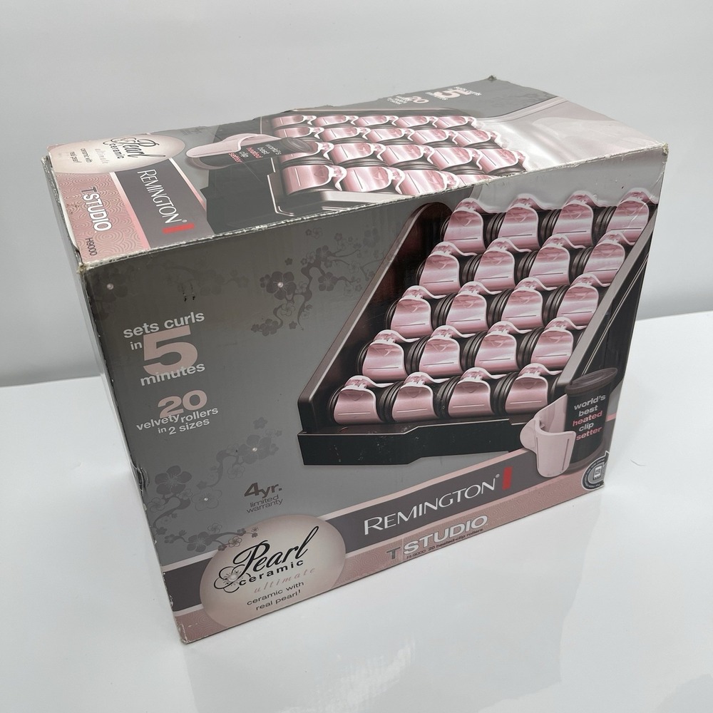 Remington T‎ Studio H9000 Hot Rollers Hair Curlers Pearl Heated Ceramic 20 Clips